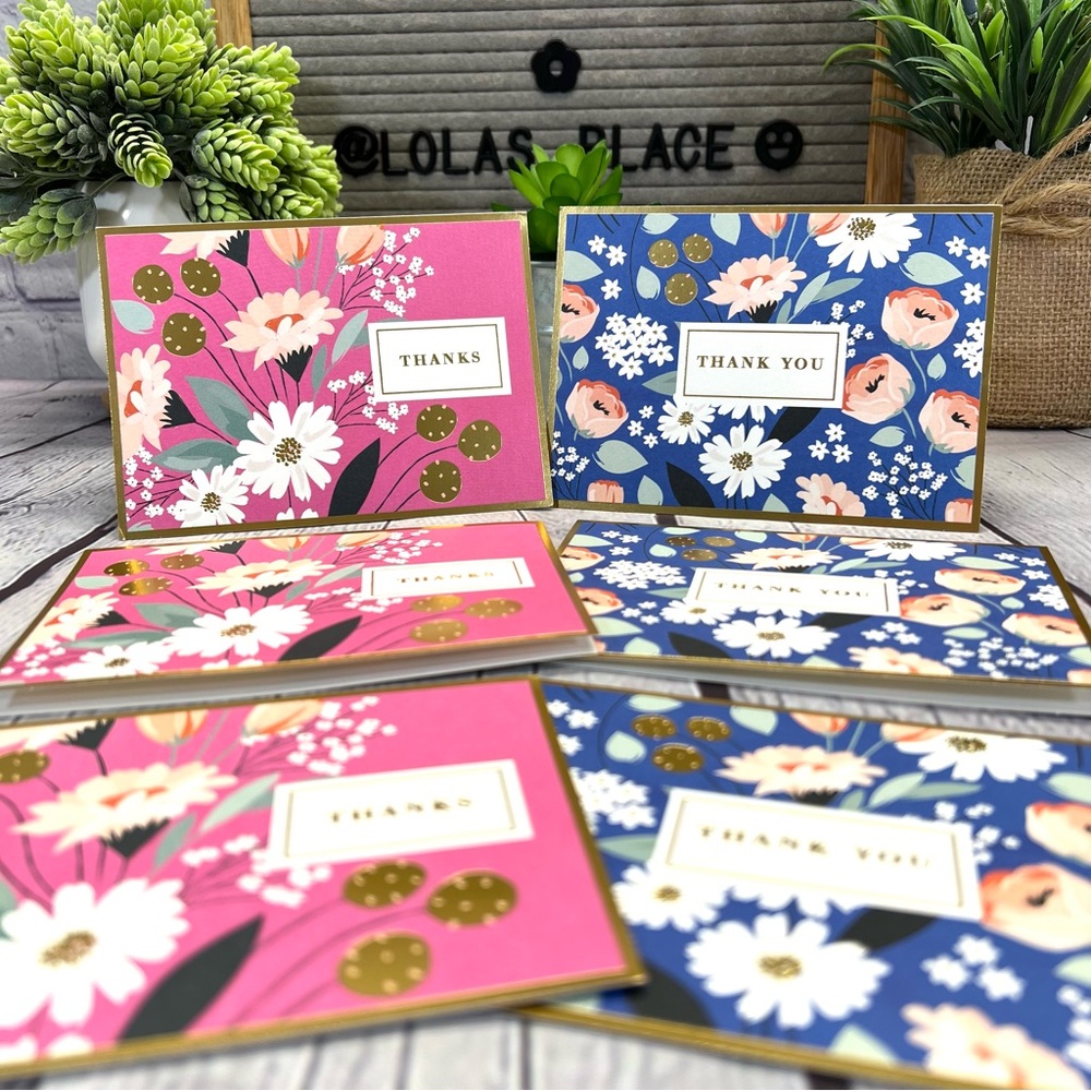 HALLMARK Floral Thank You Cards- Set of 6- New In Pkg. (LGC-8)
